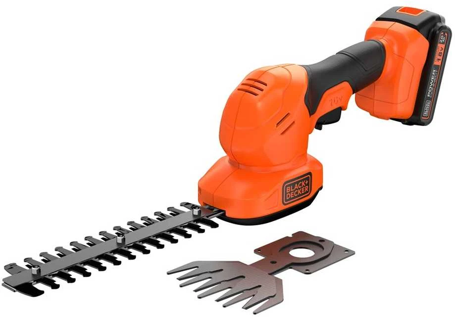 Black & Decker Juodas & Decker Gyvatvorių ir žolės žirklės Juodas & Decker BCSS18D1-QW; 18 V; 1x2,0 Ah akum.+ pakrovėjas