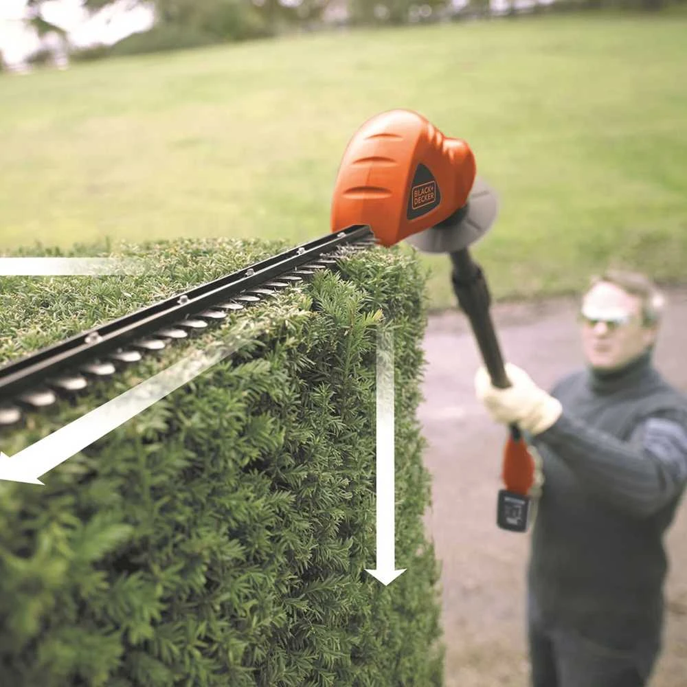 Black & Decker teleskopinės gyvatvorių žirklės GTC1843L20 18V 1x2.0Ah pilnas komplektas