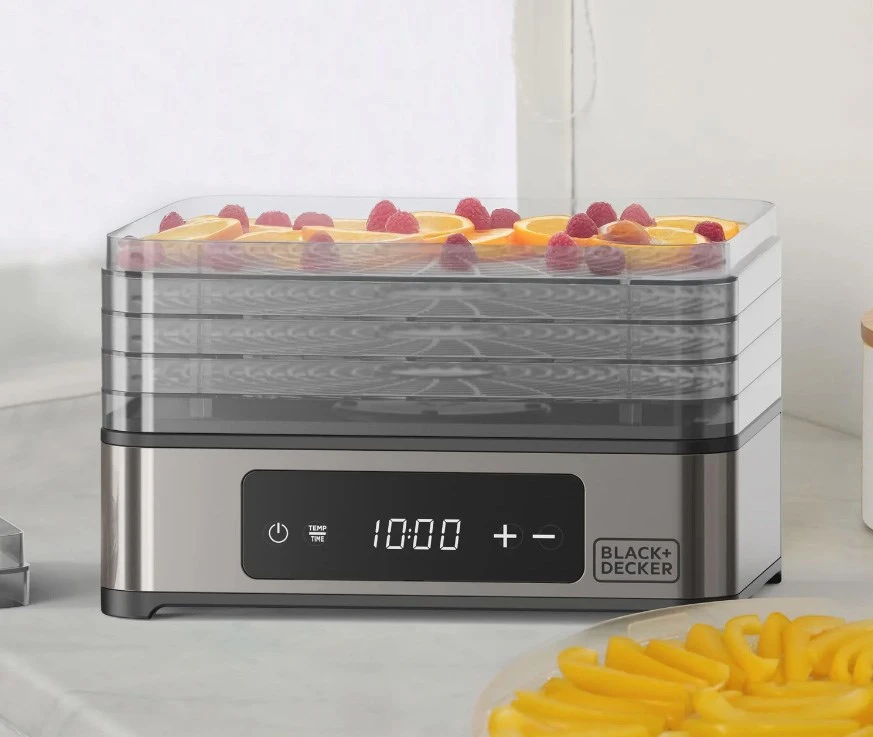 Black & Decker juodas+decker Juodas & Decker BXDE401E Fruit, Mushroom and Vegetable Dehydrator