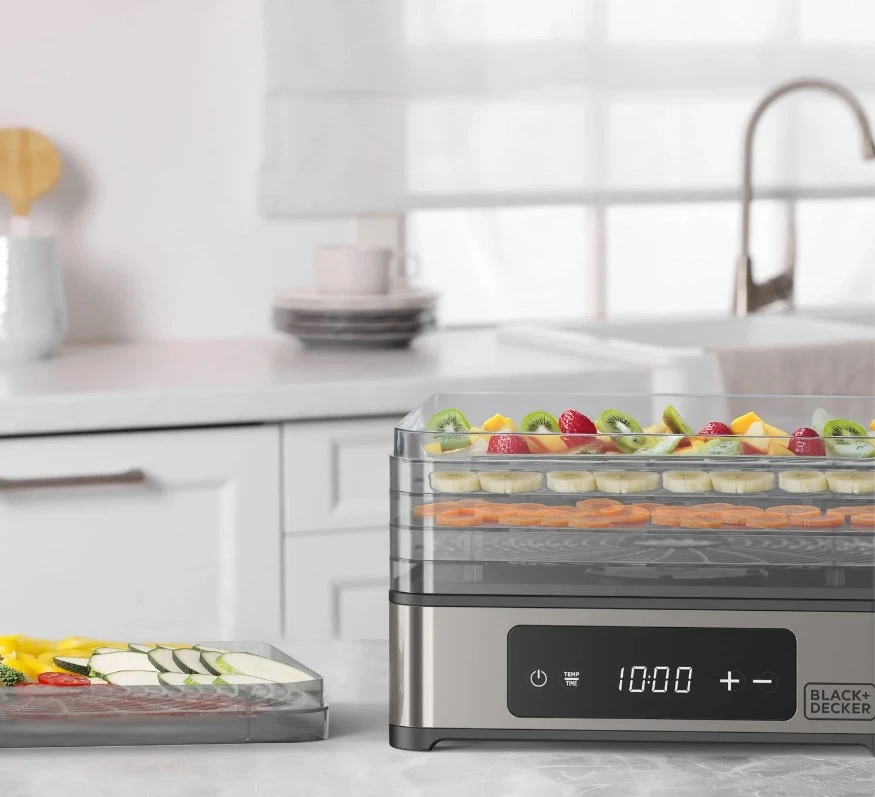 Black & Decker juodas+decker Juodas & Decker BXDE401E Fruit, Mushroom and Vegetable Dehydrator