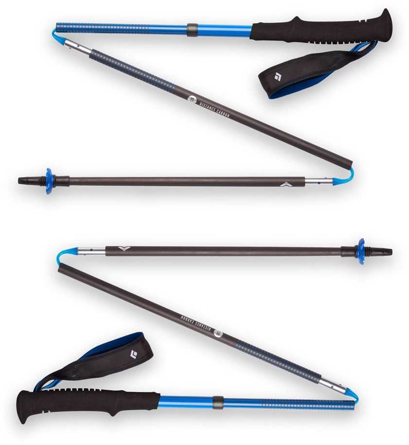 Black Diamond Juodas Diamond Juodas DIAMOND Distance Carbon Z-Pole trekingo lazda, unisex, sulankstoma