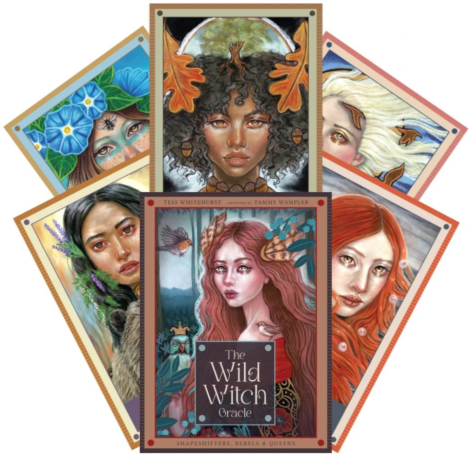 Blue Angel Mėlyna Angel Kolekcionuojamos Kortelės - The Wild Witch Oracle 44 Illustrated Cards And Guidebook