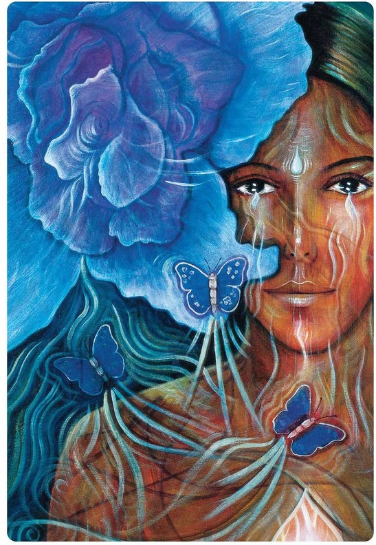 Blue Angel Mėlyna Angel Kolekcionuojamos Kortelės - The Tarot of Light Pocket Edition 78 Cards, Instruction Manual, Mėlyna Angel