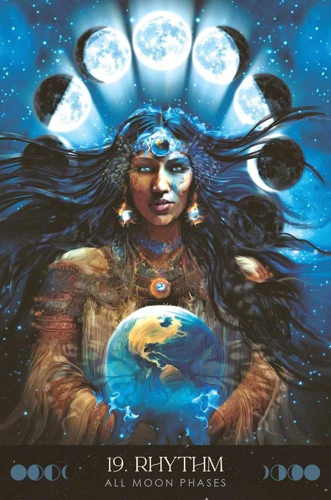 Blue Angel Mėlyna Angel Orakulo kortų rinkinys - Mėlyna Angel Moon Temple Oracle 44 Kortos 256 Puslapių Gidas