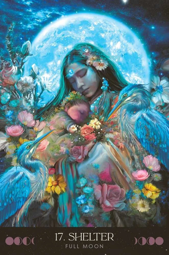 Blue Angel Mėlyna Angel Orakulo kortų rinkinys - Mėlyna Angel Moon Temple Oracle 44 Kortos 256 Puslapių Gidas