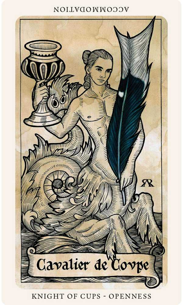 Blue Angel Mėlyna Angel Taro Kortos The Medieval Feathers Mėlyna Angel