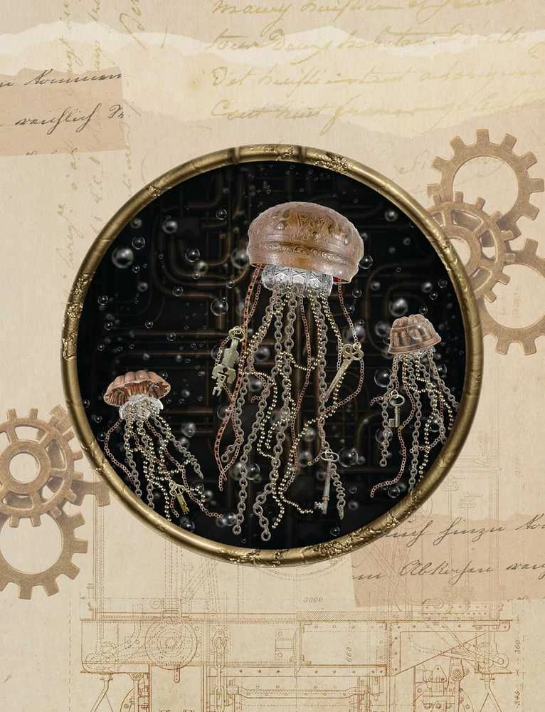 Blue Angel Mėlyna Angel Zoologica Steampunk kūrybos užrašinė su iliustracijomis, 220 psl. – Mėlyna Angel