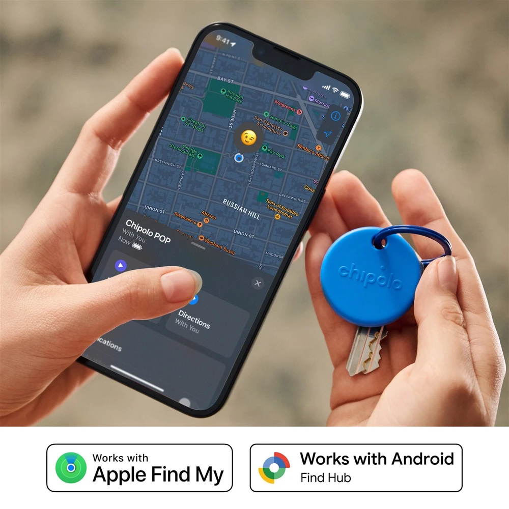 Chipolo POP – „Bluetooth“ sekiklis su keičiama baterija, skirtas „iOS“ ir „Android“, Mėlyna