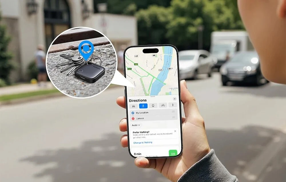 Bluetooth Sekiklis - UGREEN CM919 SmartFinder, 10m Nuotolis, USB-C Įkraunamas, Balta