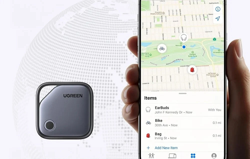 Bluetooth Sekiklis - UGREEN CM919 SmartFinder, 10m Nuotolis, USB-C Įkraunamas, Balta