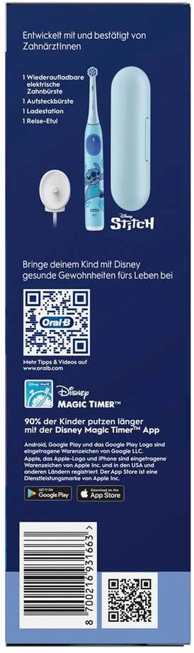 Dantų šepetėlis Oral-B iO 2 Kids 6+ Stitch + Dėklas mėlyna