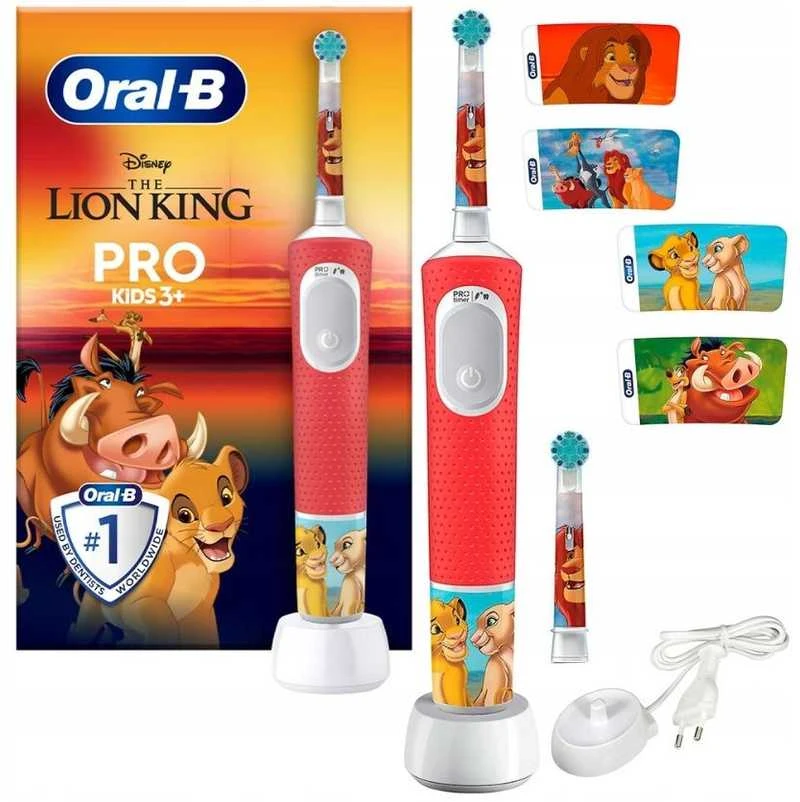 Dantų šepetėlis Oral-B Vitality Pro D103 Kids 3+ Lion King raudona