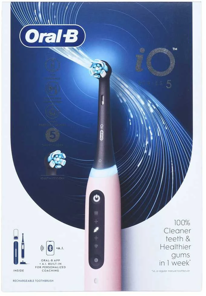 Dantų šepetėlis Oral-B iO 5 rožinė + etui