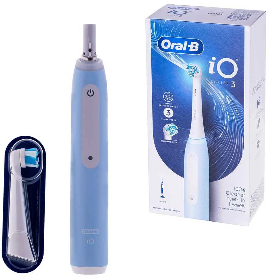 Oral-B iO3 elektrinis šepetėlis su pakuote ir priedais
