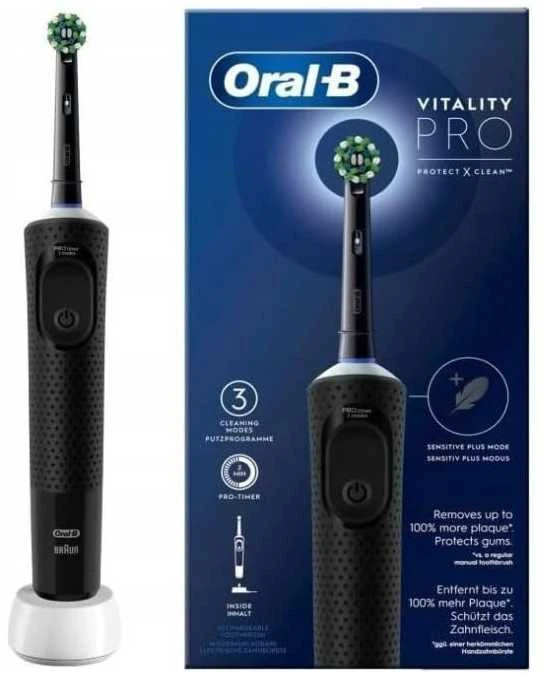 Oral-B Vitality Pro juodas šepetėlis su pakuote