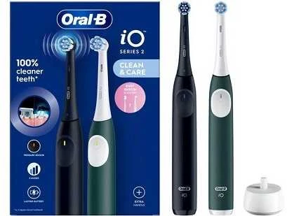Braun iOS2d.2ZZ9.0 Oral-B iO2 Elektrinis Dantų Šepetėlis Duo Night Juodas and Žalias Forest