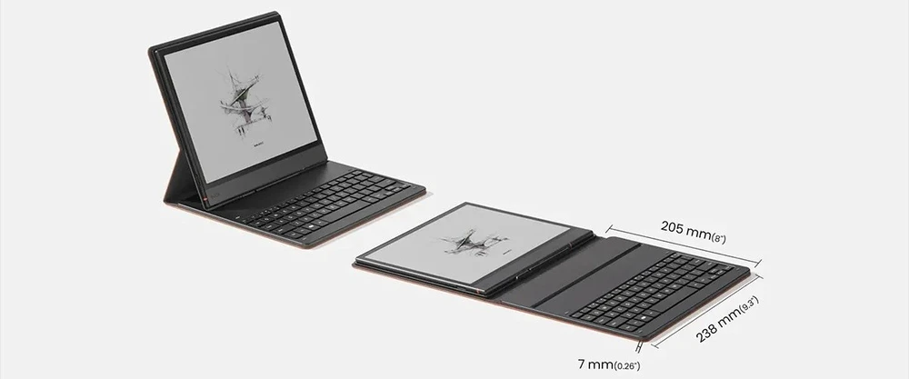 Onyx Boox Note Air 5 C magnetinis dėklas su klaviatūra, rudas