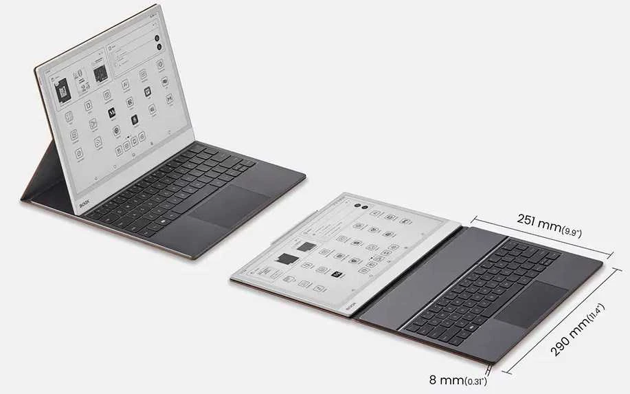 Onyx Boox Note Max / Tab X C magnetinis dėklas su klaviatūra, rudas