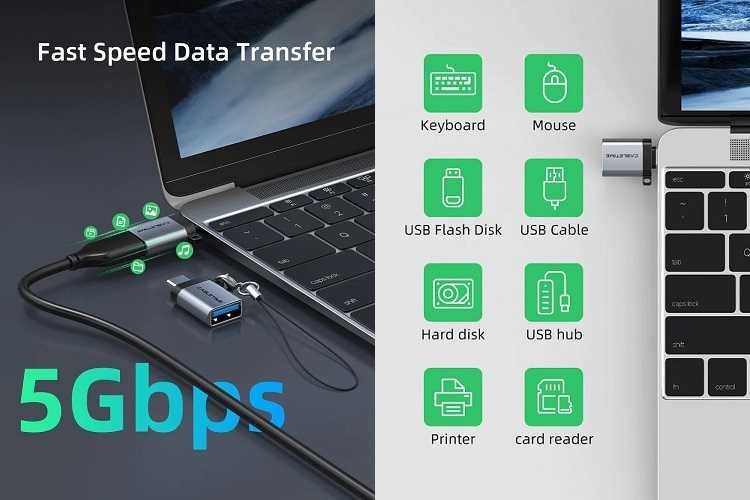 Cabletime OTG adapteris USB 3.0 Type-C (M) - USB Type-A (F)