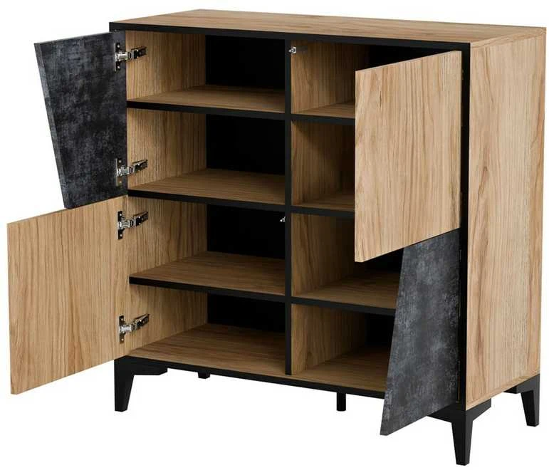 Halmar Cama Meble Knygų Spinta - Cama 4D OVO 90x38xH90 Ąžuolas/Betonas