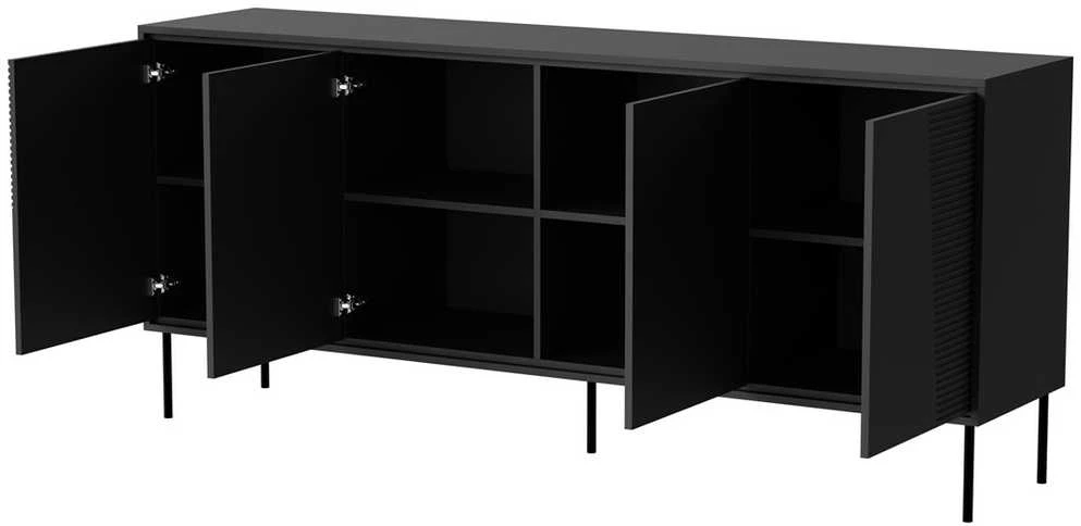 Cama Meble Komoda - 200x45x88, Matinė Juoda