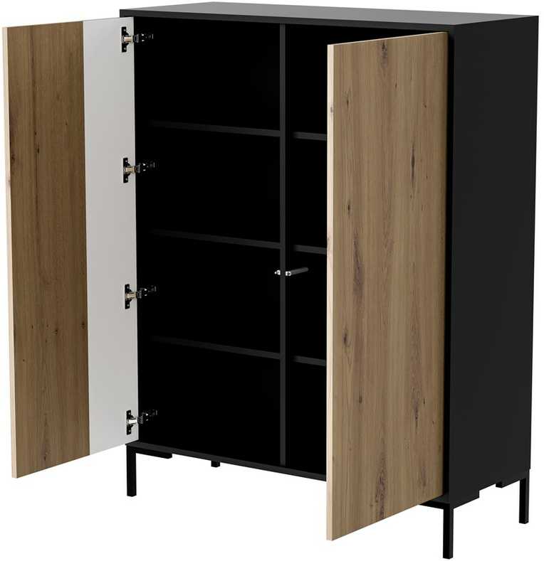 Cama Meble Komoda - Cama MERCI 100 x 40 x 129 cm Juoda/Amatininkų ąžuolas