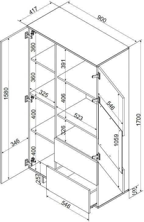 Cama Meble Spinta - Cama Alma 90x41,5xH170 Kašmyras