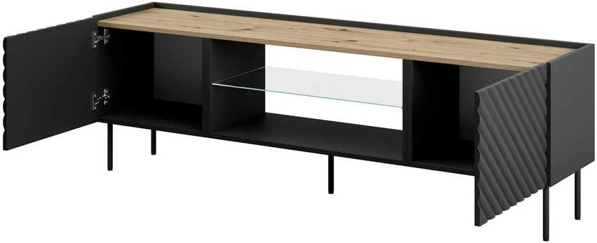 Laikiklis Cama Meble Televizoriaus Spintelė - Ef Onda 180x40x39-58 Juoda