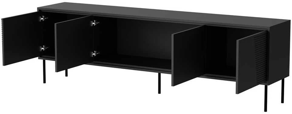 Laikiklis Cama Meble TV Spintelė - ABI 4D 200x38x62, Juoda Matinė