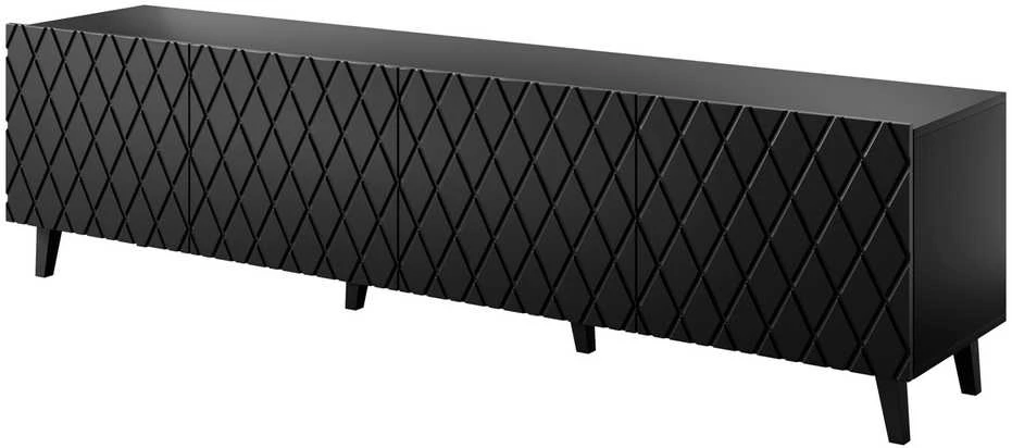Laikiklis Cama Meble TV Spintelė - RTV Spintelė Asti 200x42x52 Matinė Juoda