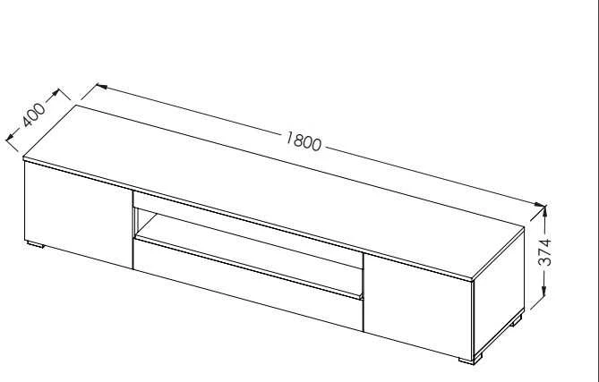 TV staliukas Cama Meble Televizorius - Cama R Viva BI/BI+CZ Stovas Garso ir Vaizdo Aparatūrai 1 Stalčius