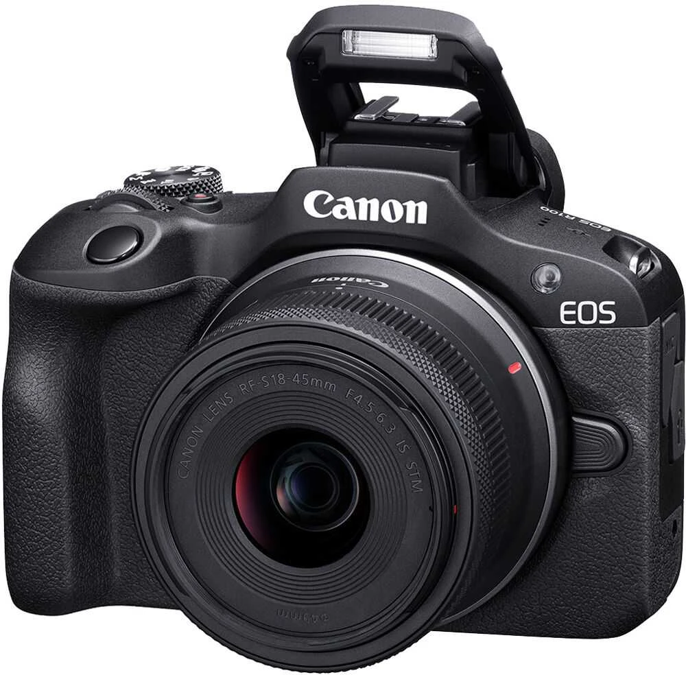 Canon EOS R100 + RF-S 18-45mm + RF-S 55-210mm + Mount Adapteris EF-EOS R
