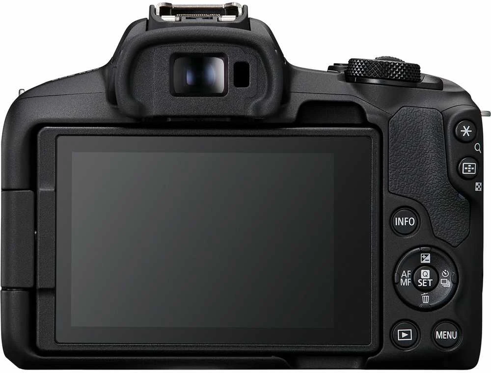 „Canon“ | „EOS R50“ – skaitmeninis fotoaparatas su RF-S 18–150 mm F3.5–6.3 IS STM objektyvu | 24,2 megapikselių | ISO jautrumas (maks.) ISO 51200 | „Wi-Fi“ | Automatinis, rankinis | CMOS | Juodas