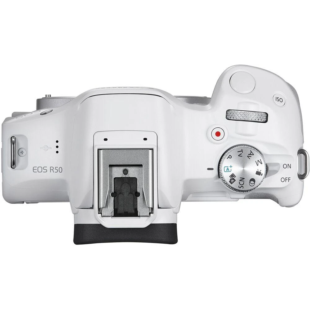 „Canon“ | EOS R50 WH + RF-S 18-45mm F4.5-6.3 IS STM (SIP) | 24,2 megapikselių | Vaizdo stabilizatorius | ISO jautrumas (maks.) 32000 | Ekrano įstrižainė 2,95 colio | „Wi-Fi“ | Vaizdo įrašymas | Automatinis, rankinis | CMOS | Baltas