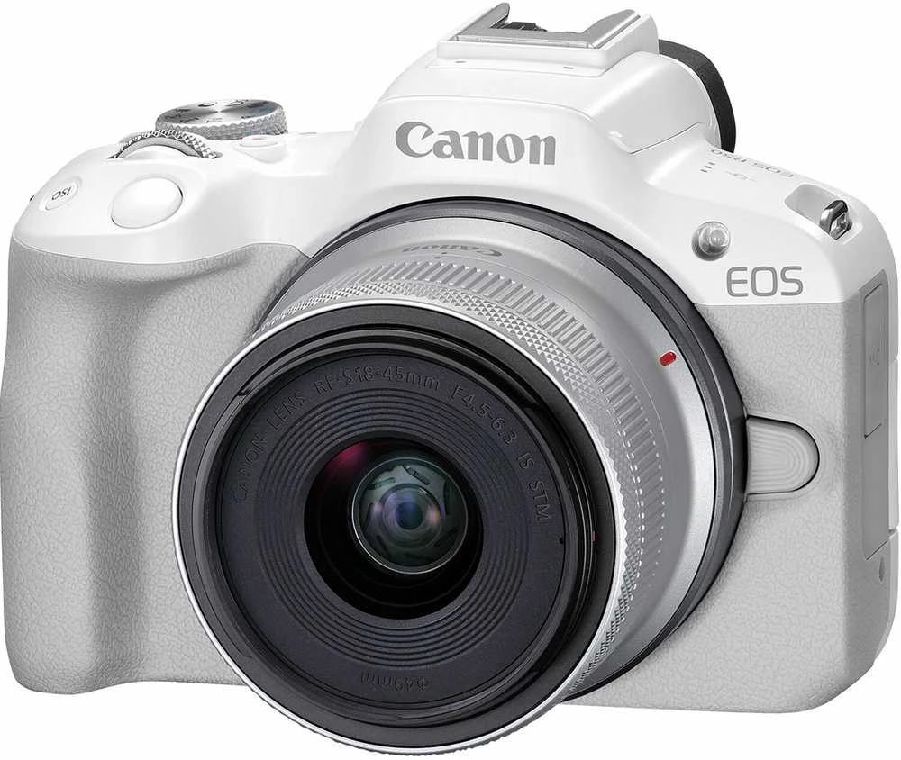 Canon EOS R50 + RF-S 18-45mm IS STM (Baltas) + RF-S 55-210mm IS STM + Mount Adapteris EF-EOS R