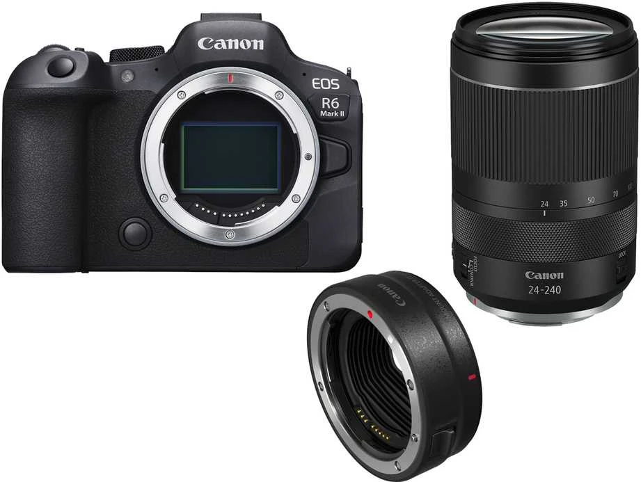 Canon EOS R6 Mark II + RF 24-240mm f/4-6.3 IS USM + Mount Adapteris EF-EOS R