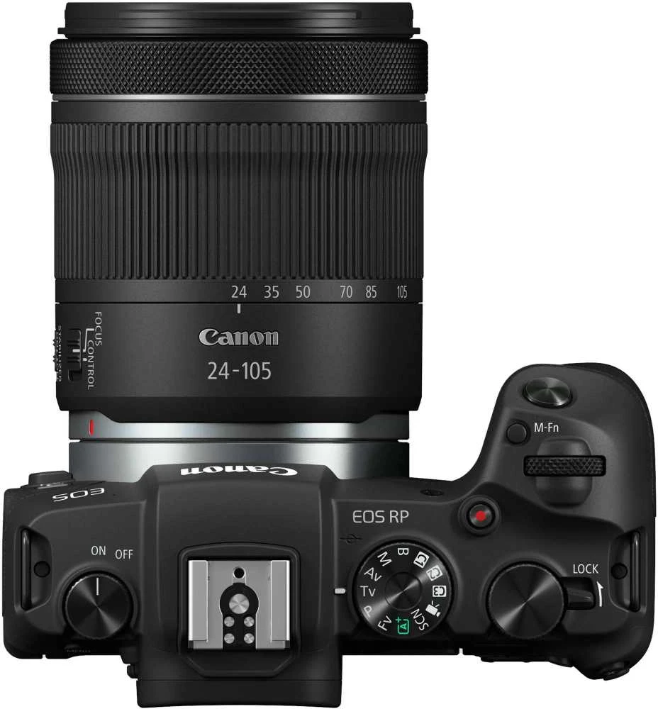 Objektyvas Canon EOS RP + RF 24-105mm F4-7.1 IS STM MILC 26,2 MP CMOS 6240 x 4160 pikseliai Juoda