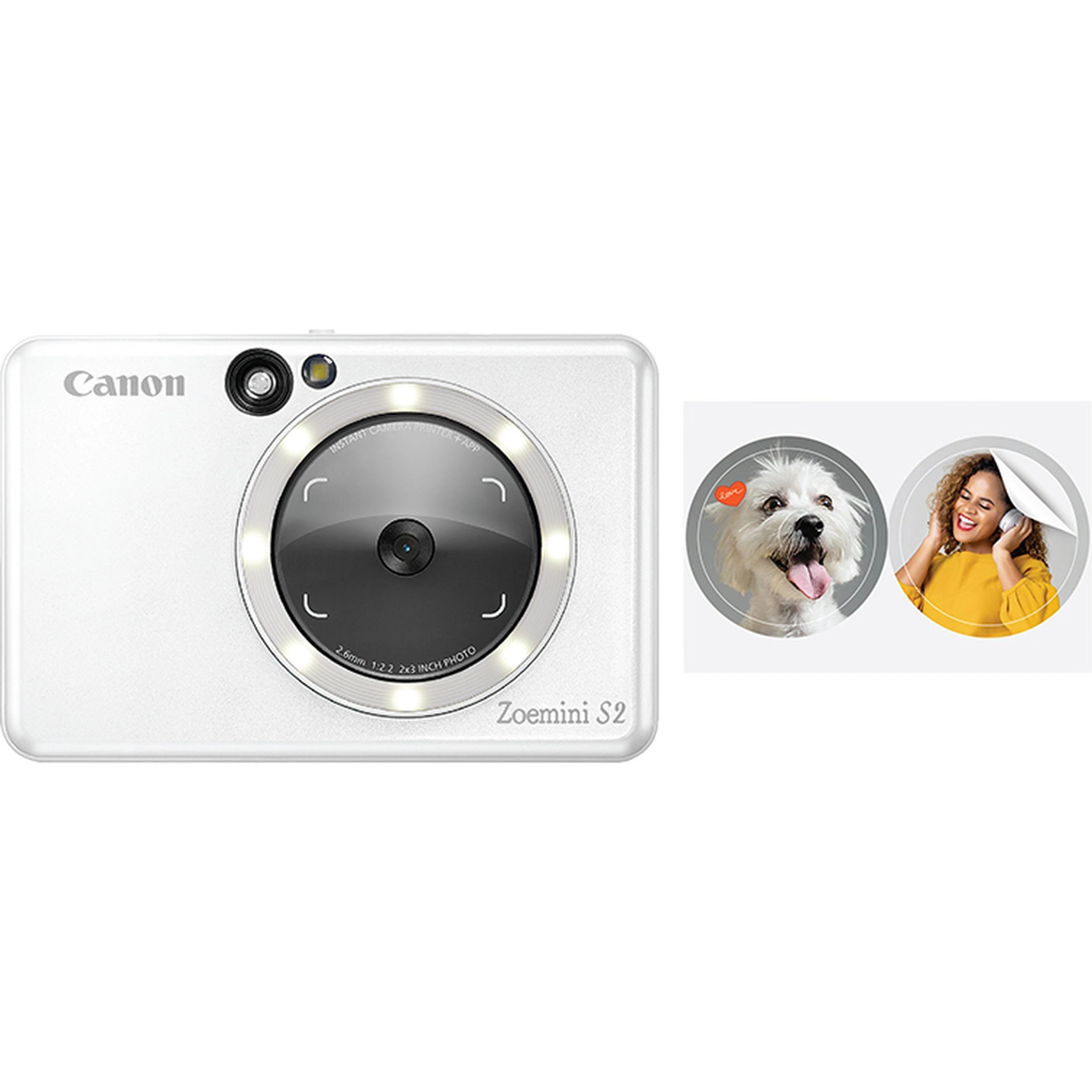 Canon Zoemini S2 mažų nuotraukų spausdintuvas ir fotoaparatas, Perlo baltumo