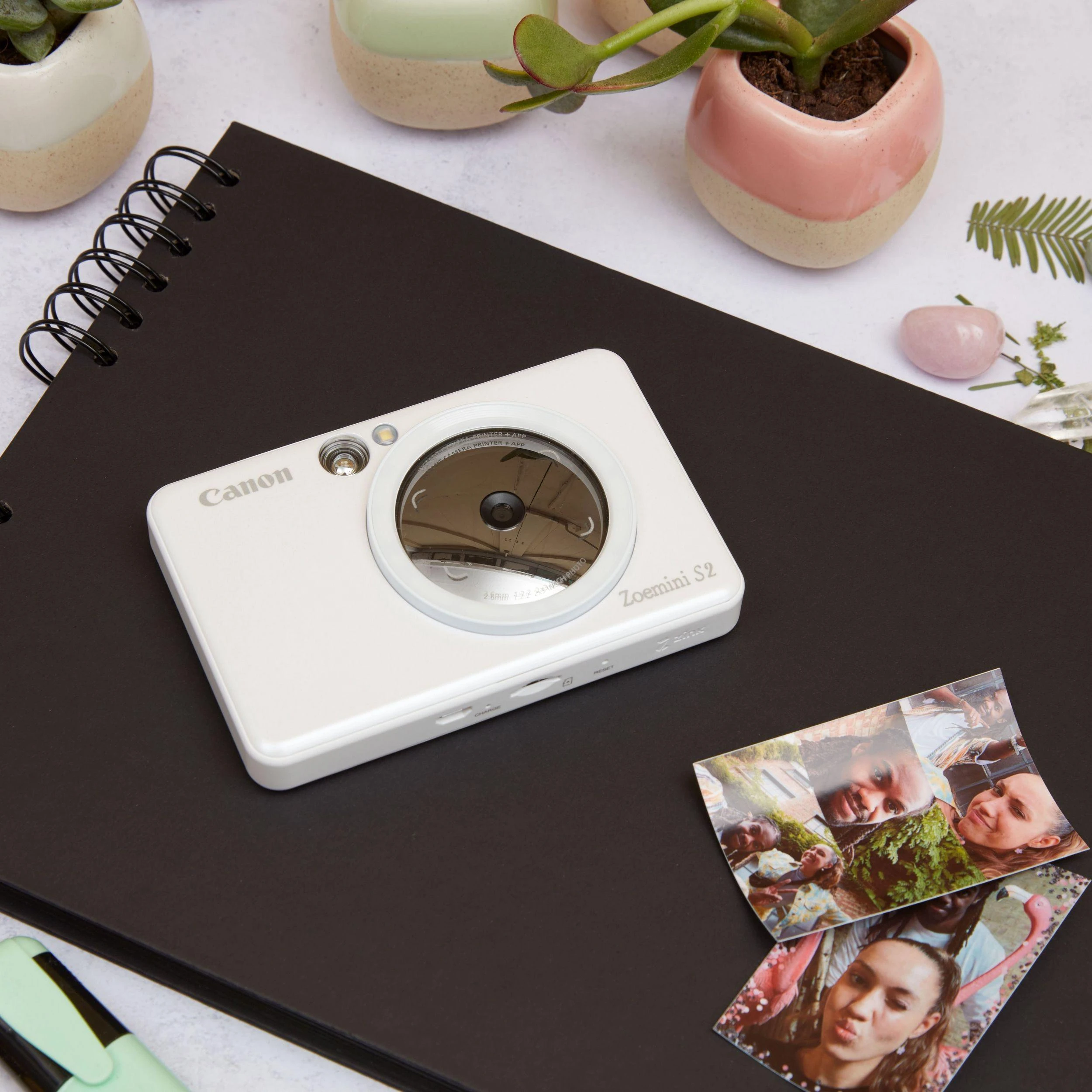 Canon Zoemini S2 mažų nuotraukų spausdintuvas ir fotoaparatas, Perlo baltumo