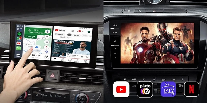 Carlinkit Tbox-Plus Led 4+64GB Wireless Adapter Apple Carplay / Android Auto, Juodas - belaidis adapteris