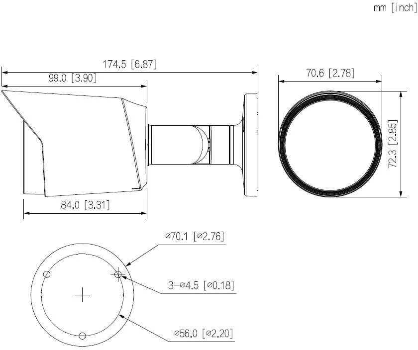 AHD, HD-CVI, HD-TVI, PAL KAMERA HAC-HFW1200T-0280B-S6 – 1080p 2,8 mm DAHUA