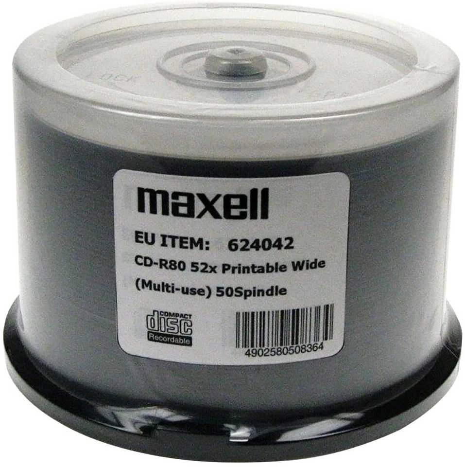 CD-R Diskas - MAXELL 700MB 52x 80min 50vnt Spindulys Spausdinimui
