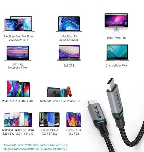 Choetech EXTRADIGITAL Kabelis USB-C - USB-C, 100W, 1,8m
