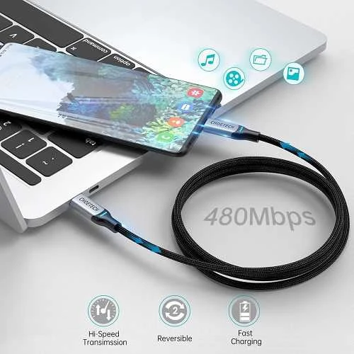 Choetech EXTRADIGITAL Kabelis USB-C - USB-C, 100W, 1,8m