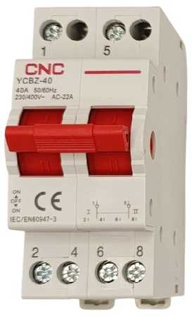 Modulinis perjungiklis CNC YCBZ-40, 2P, 40A, 1-0-2