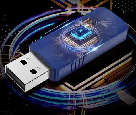 Comfast USB adapteris su 5G mikroschemos vizualizacija