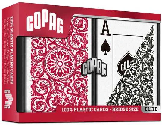 Copag Elite Bridge Jumbo Index Žaidimo Kortos Dviguba Kaladė (Raudonos Ir Juodos)