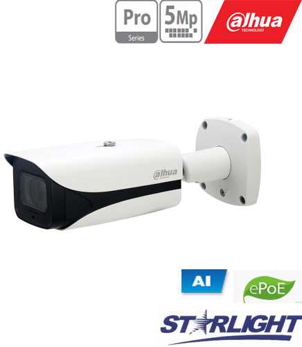 Dahua Technology Co IP kam. AI 5M 2K Cilind. STARLIGHT su LXIR iki 120 m, 5 MP (2592 x 1944) 1–20 kadrų per sekundę, 7 mm–35 mm, H.265+