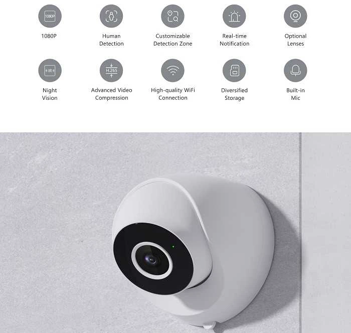 Dahua IP kupolinė kamera IMOU IPC-T22EP, 2MP 25fps, pašvietimas iki 30m, SD iki 256GB, 2.8mm 92°, WIFI, On