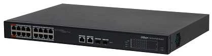 Dahua PoE šakotuvas 100Mbps 16portu+2G uplink + 2SFP, ePoE 8 portai, ePoE iki 800m, Hi-PoE
